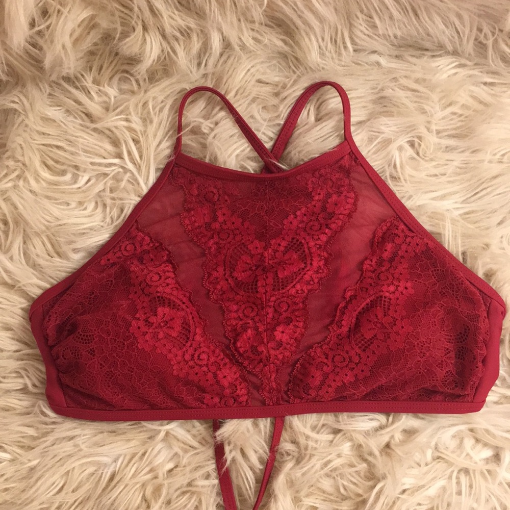 Lace Halter Swim Top